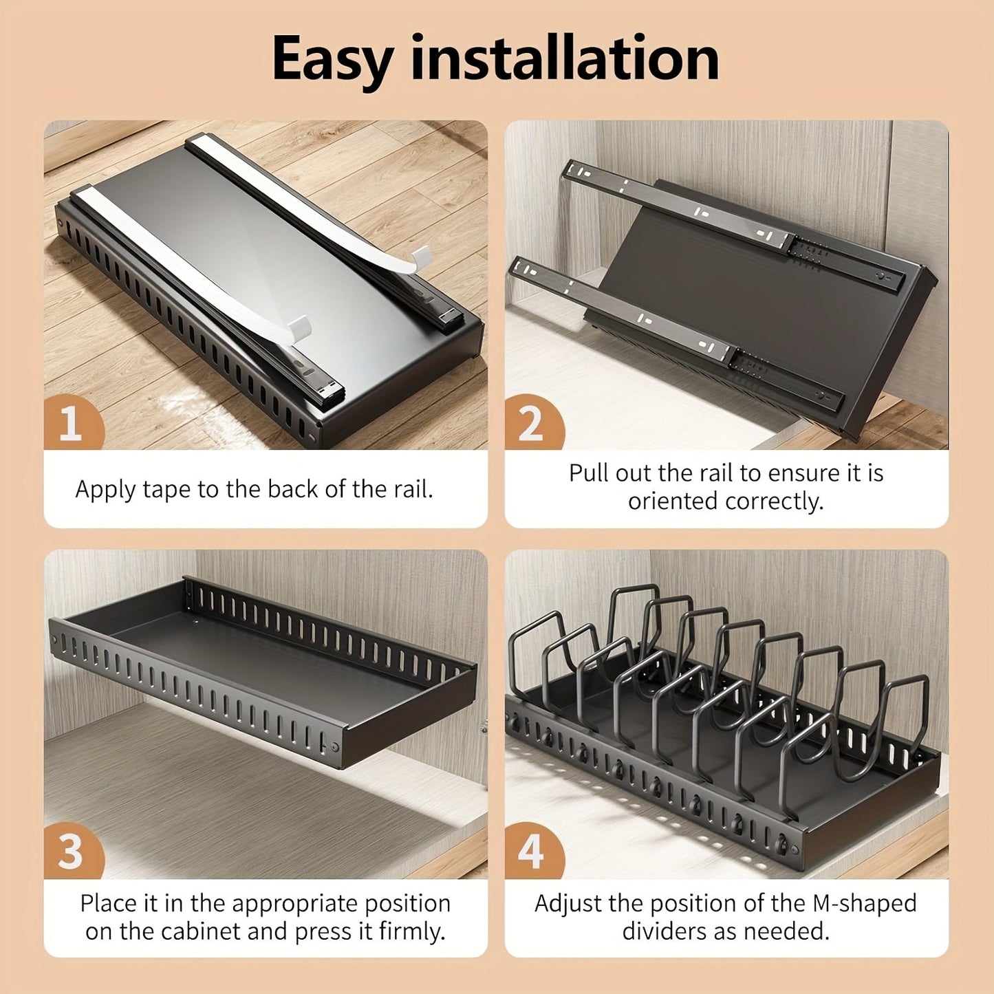 Metal Pull-Out Cabinet Organizer