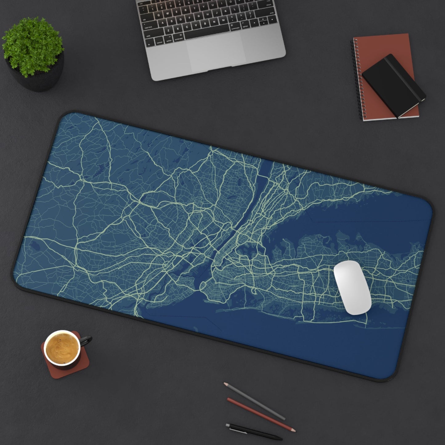 Glowing NYC X Ray Map Desk Mat