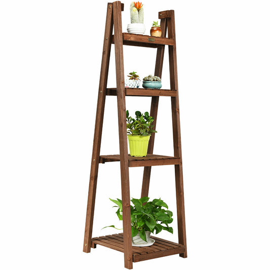 4 Tier Wooden Folding Plant Stand