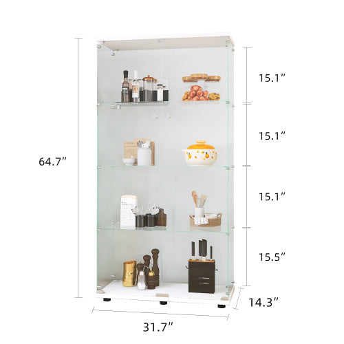 Double Door Glass Display Cabinet For Living Room