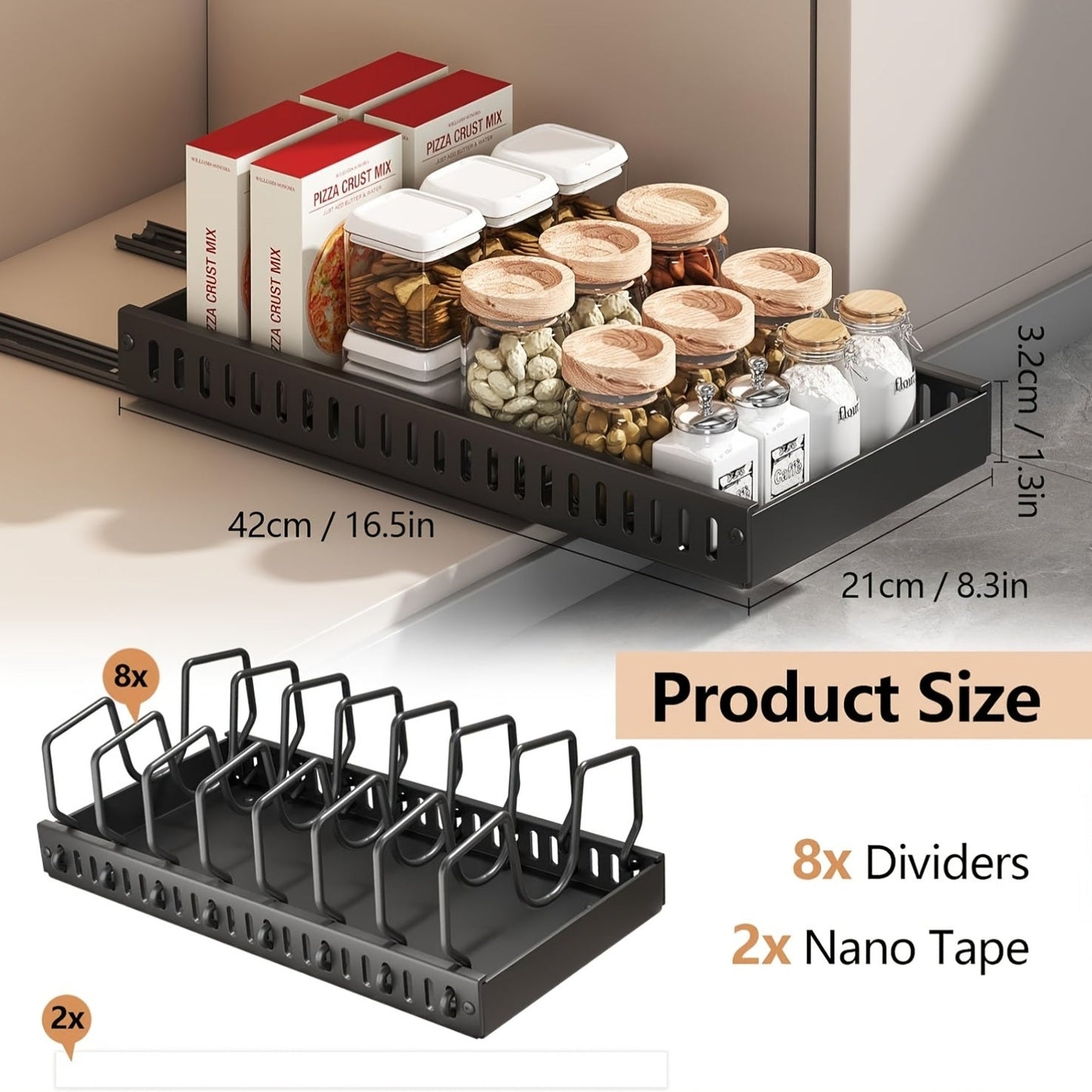 Metal Pull-Out Cabinet Organizer