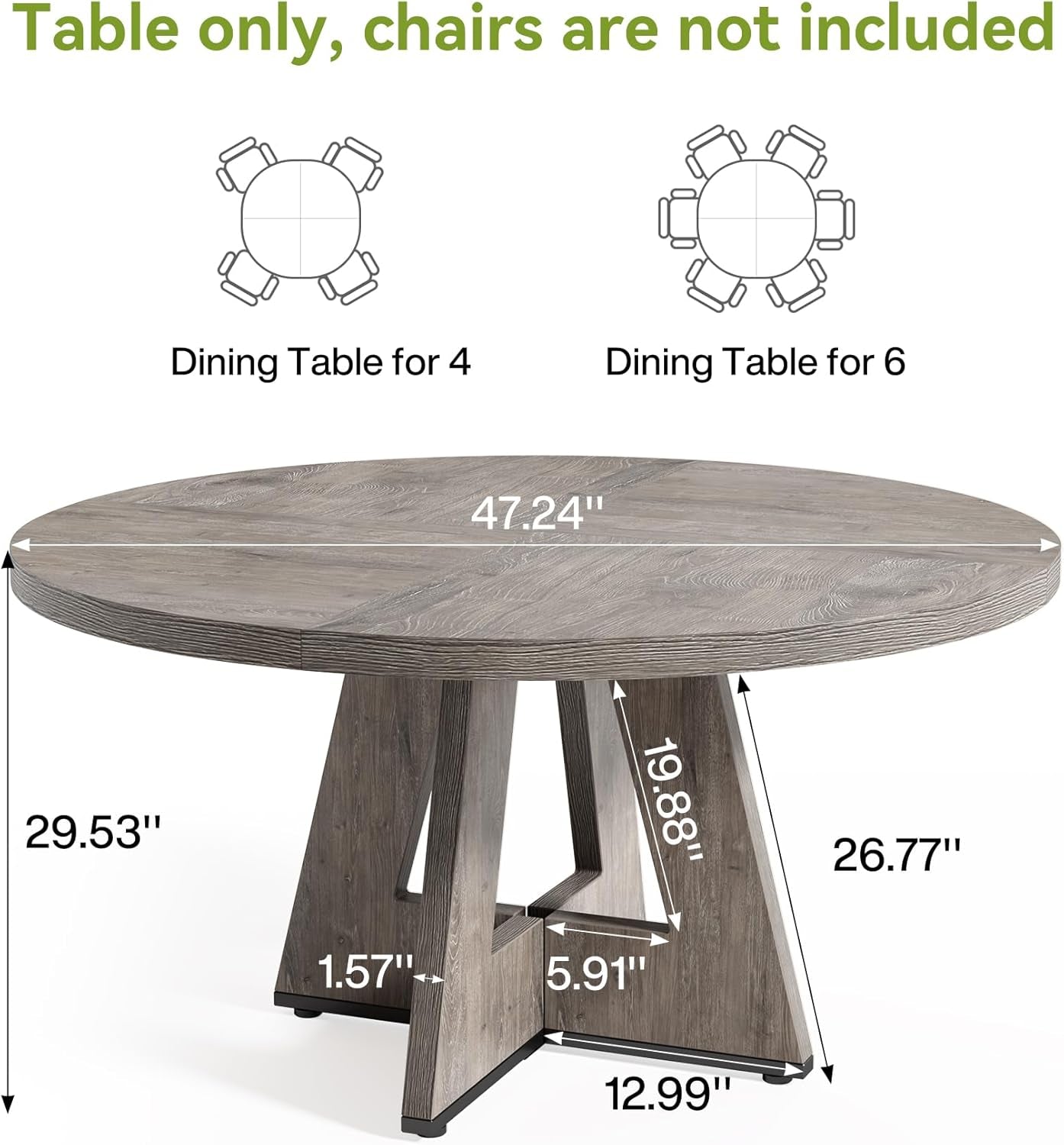 Round Dining Table for 4-6 People