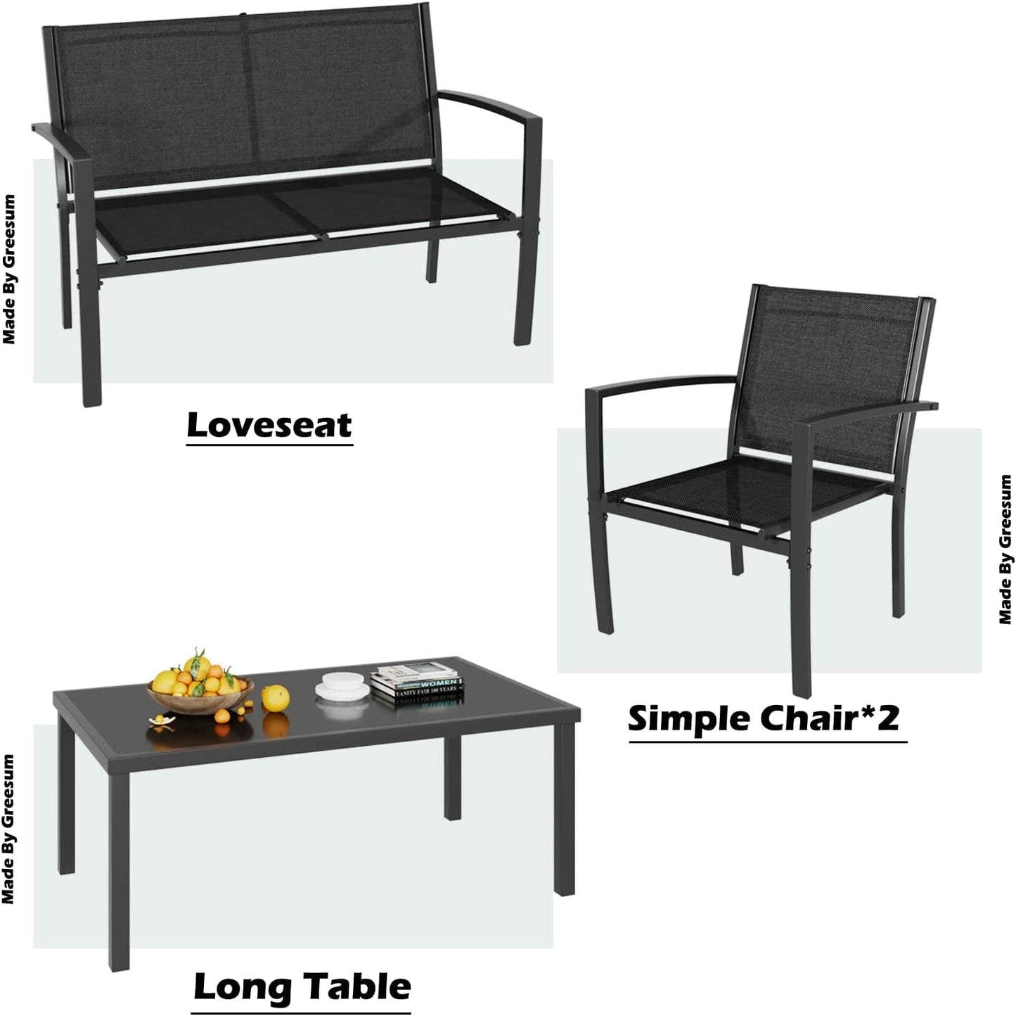 4 Pieces Patio Furniture Set