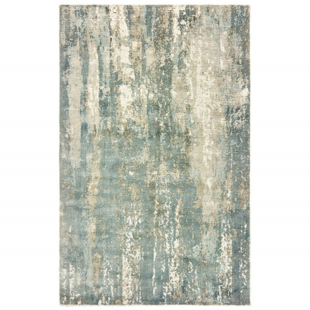 Blue and Gray Abstract Splash Indoor Area Rug