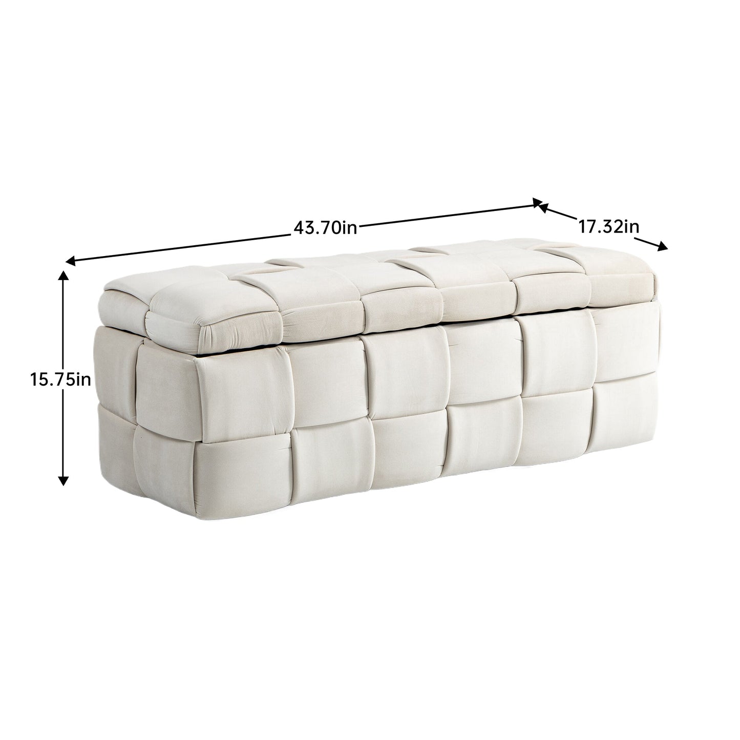 Upholstered Fabric Storage Ottoman