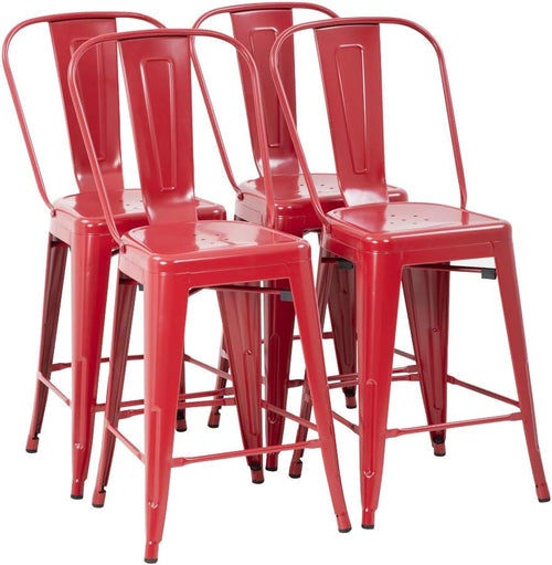 Bar Stool Set of 4 Counter Height Barstool