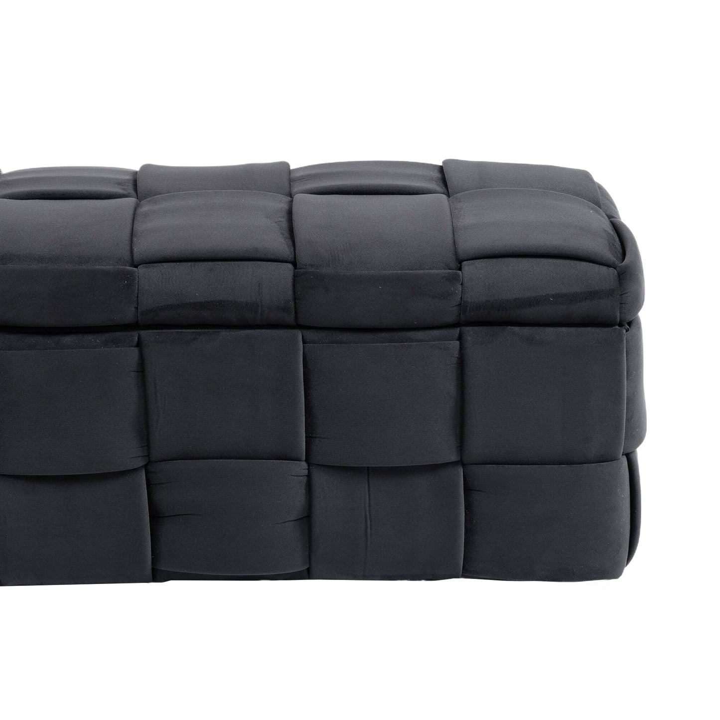 Upholstered Fabric Storage Ottoman