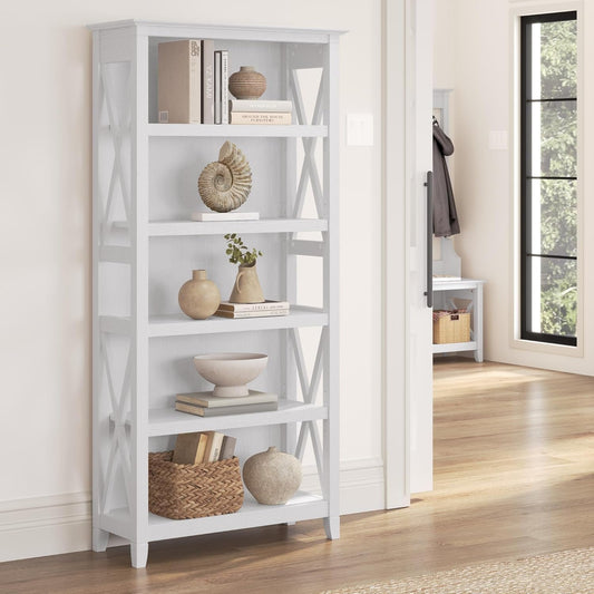 Bush Furniture Tall 5 Shelf Bookcase for Living Room