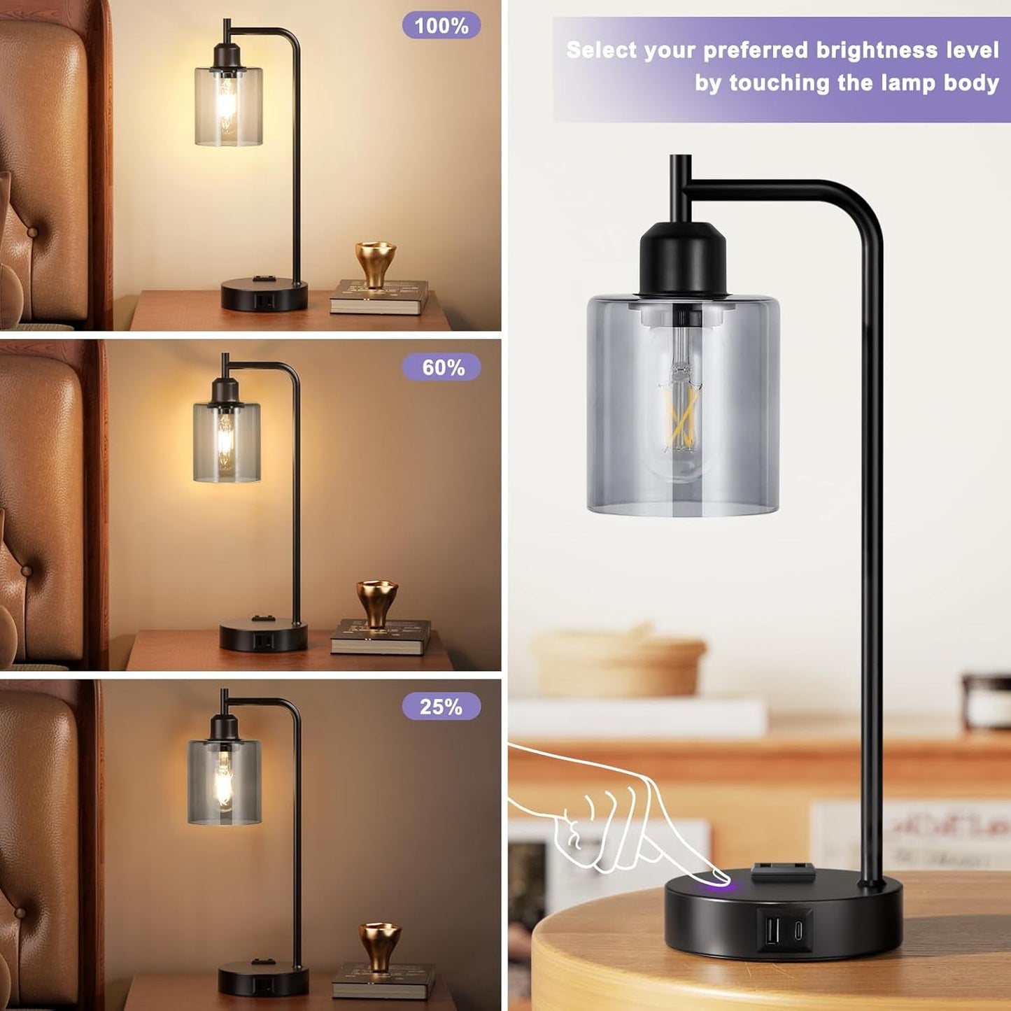 Touch Bedroom Lamps for Bedrooms Set