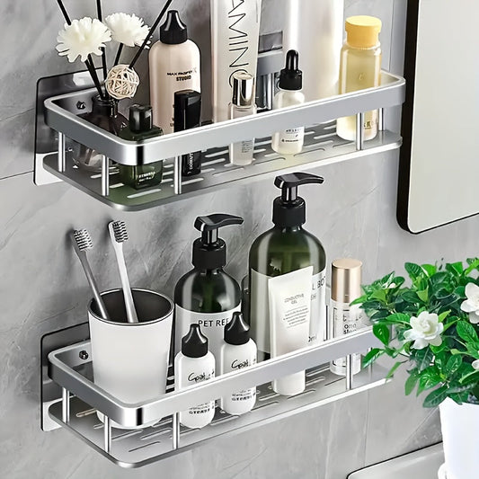 NoDrill WallMounted Bathroom  Kitchen Storage Shelf