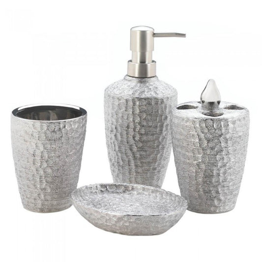 Hammered Porcelain Bath Set