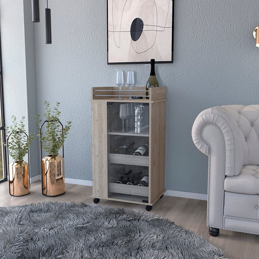 Bar Cart with Two-Side Shelves Beaver