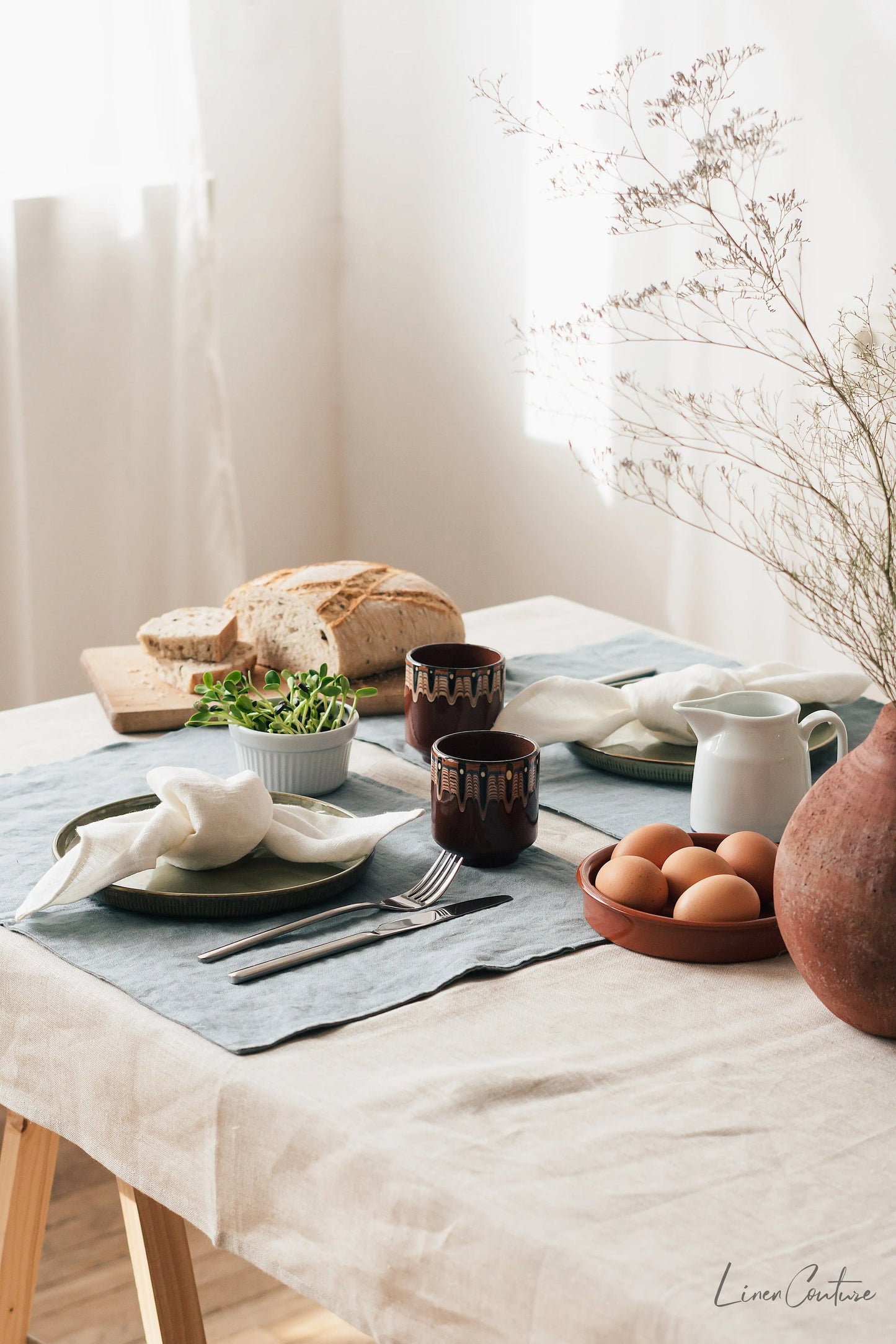 Natural linen napkins