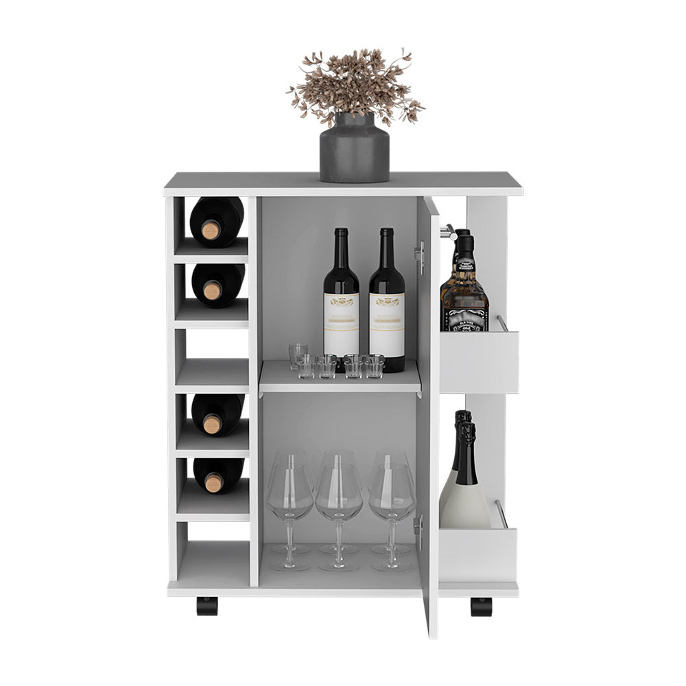 Bar Cart with Six-Wine Cubbies Cabot