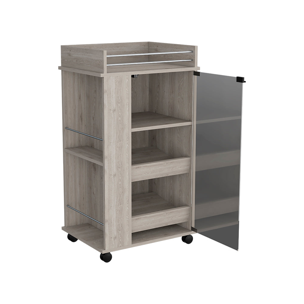 Bar Cart with Two-Side Shelves Beaver