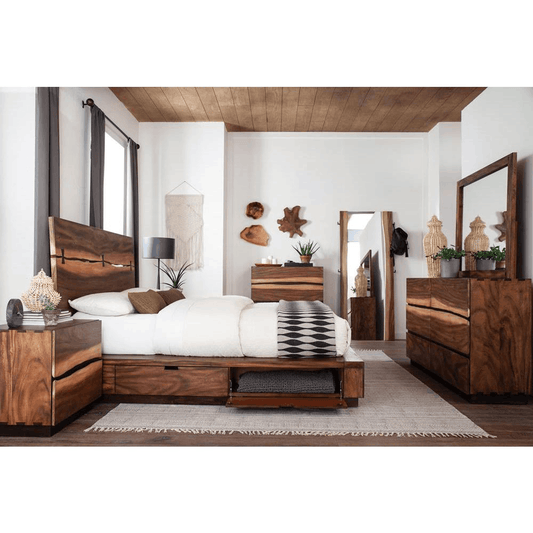 Winslow 5-piece Eastern King Storage Bedroom Set Smokey Walnut