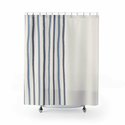 Blue Striped Shower Curtain