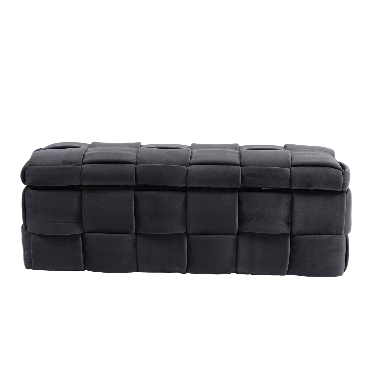 Upholstered Fabric Storage Ottoman