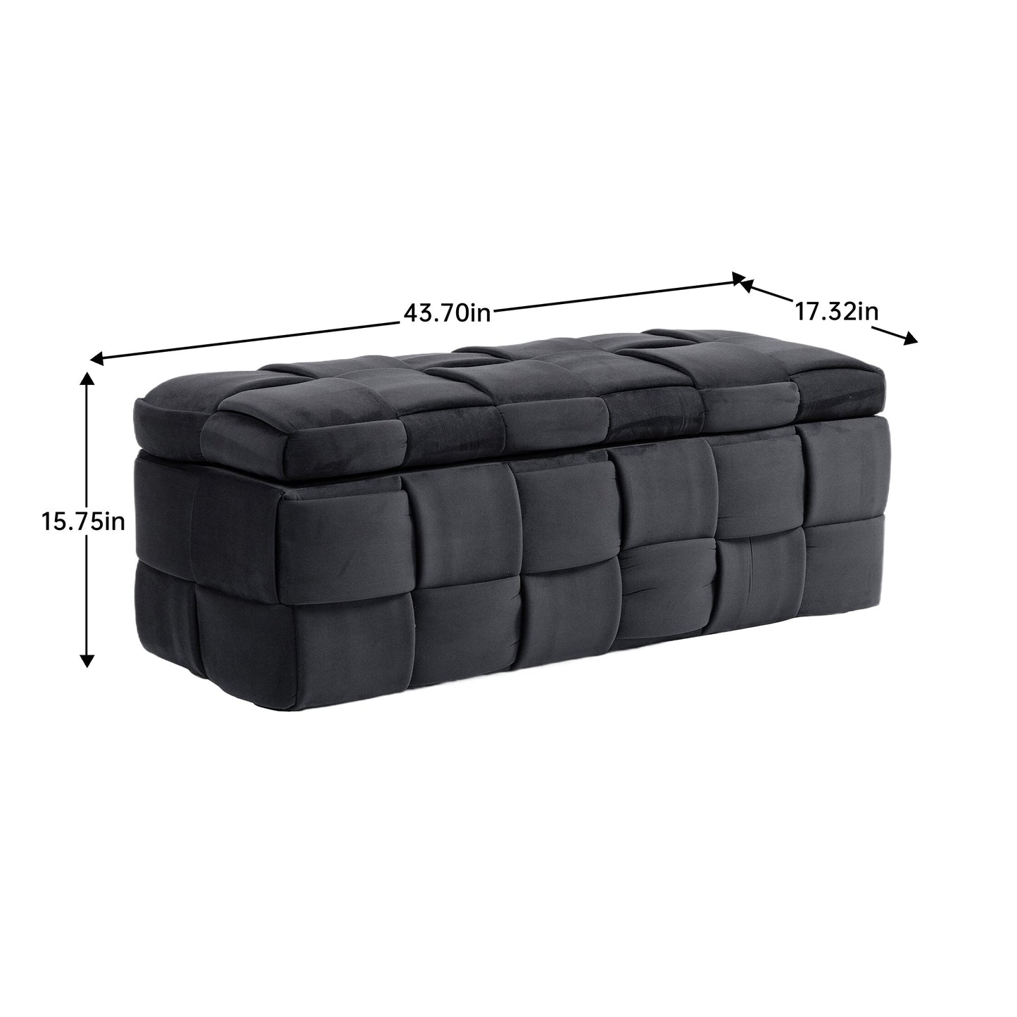 Upholstered Fabric Storage Ottoman