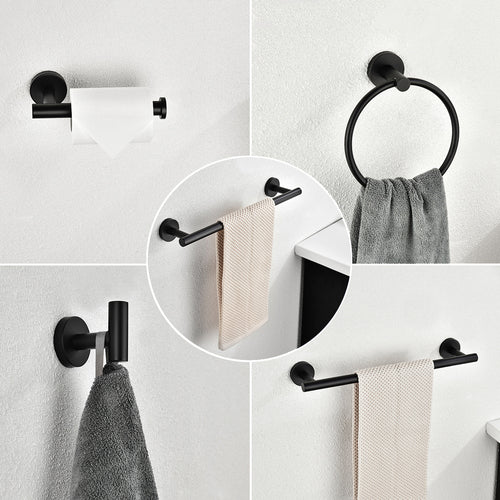 6 Piece Stainless Steel Bathroom Towel Rack Set Wall Mount