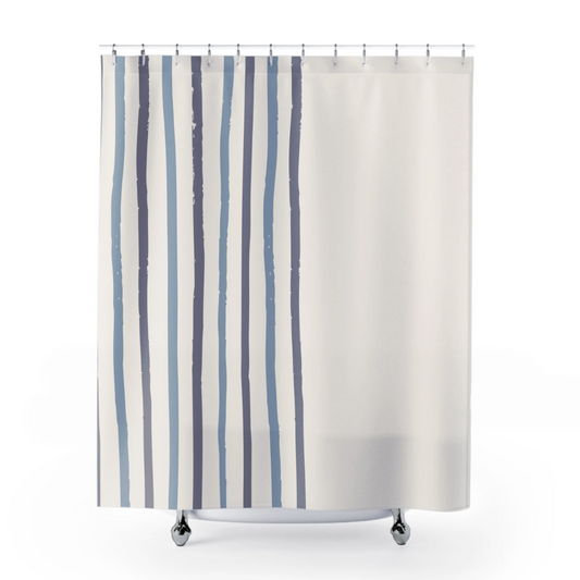 Blue Striped Shower Curtain