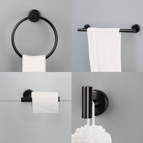 6 Piece Stainless Steel Bathroom Towel Rack Set Wall Mount