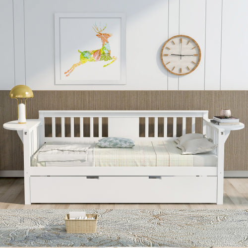 Twin Wooden Daybed with Trundle Bed Sofa Bed