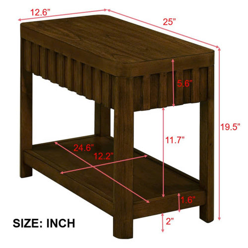 Rectangular Farmhouse Coffee Table With Storage Rack