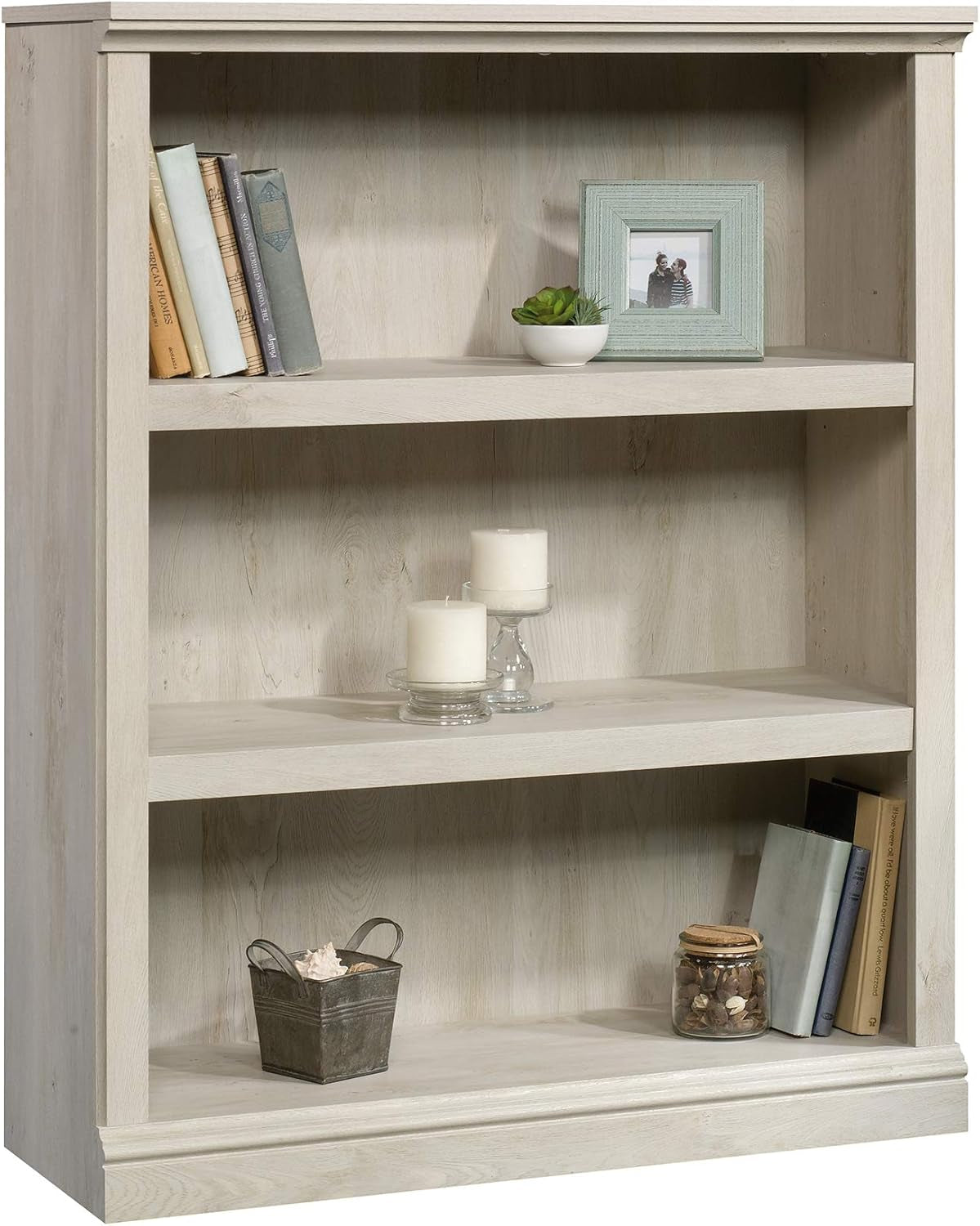 3-Shelf Bookcase Chalked Chestnut